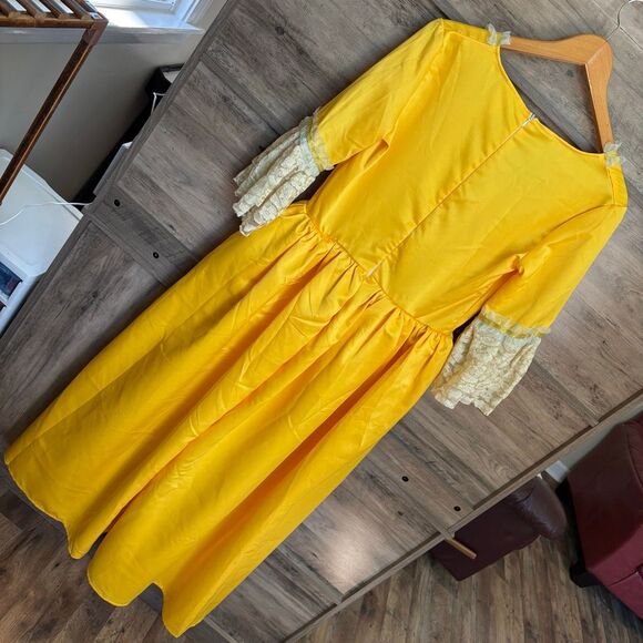 Colonial Aristocrat Monarchy Regency Royal Court Presentation Lace & Gold Gown - Picture 5 of 11